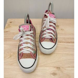 Converse All Stars Chuck Taylors geometric, floral , low tops Size 7